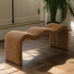 Willow Corduroy Fabric Upholstered Bench - Image 2