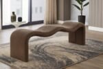 Willow Chenille Fabric Upholstered Bench - Image 2