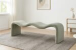 Willow Chenille Fabric Upholstered Bench - Image 2