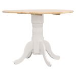 ALLISON 5-PIECE ROUND DROP LEAF DINING TABLE SET WHITE - Image 3