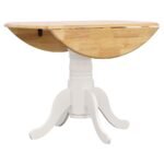 ALLISON 5-PIECE ROUND DROP LEAF DINING TABLE SET WHITE - Image 4