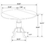 ALLISON 5-PIECE ROUND DROP LEAF DINING TABLE SET WHITE - Image 9