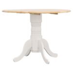 ALLISON ROUND 40-INCH DROP LEAF EXTENSION DINING TABLE WHITE