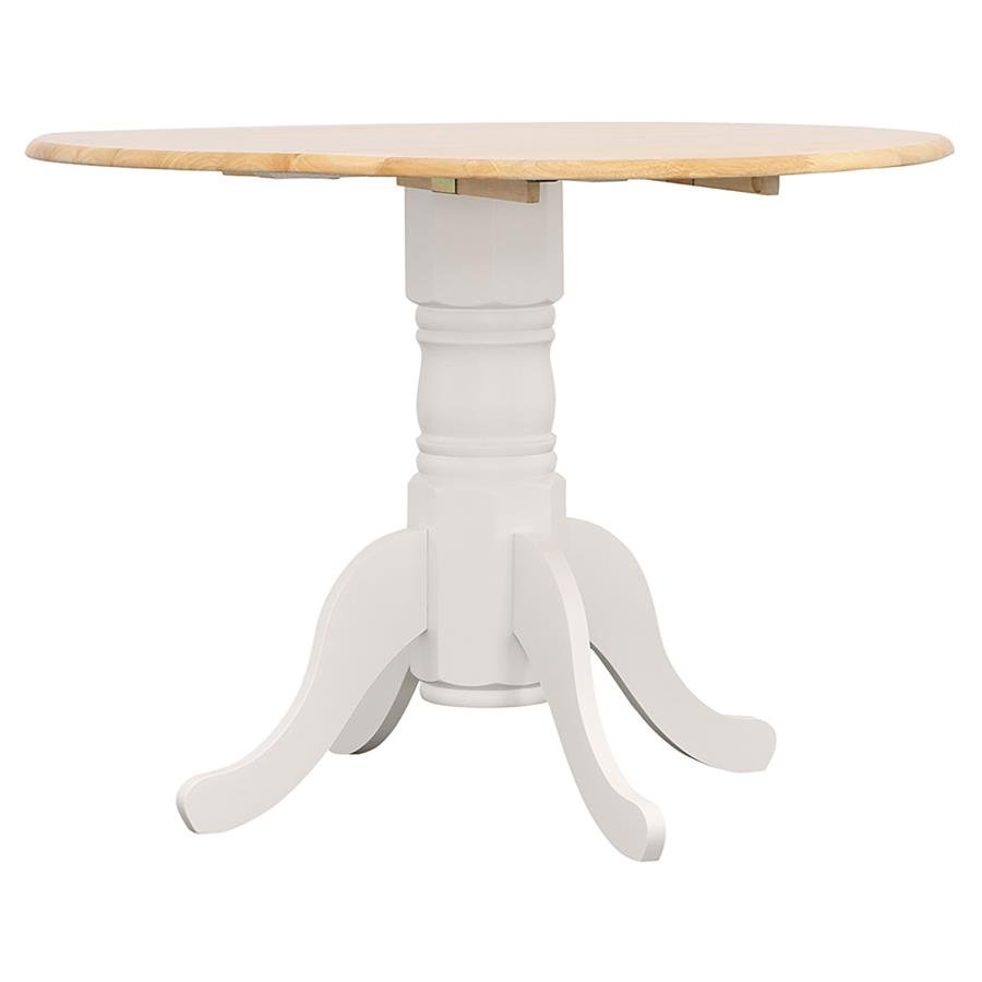 4241_02x900.jpg ALLISON ROUND 40-INCH DROP LEAF EXTENSION DINING TABLE WHITE - Image 1