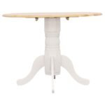 ALLISON ROUND 40-INCH DROP LEAF EXTENSION DINING TABLE WHITE - Image 4
