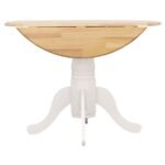 ALLISON ROUND 40-INCH DROP LEAF EXTENSION DINING TABLE WHITE - Image 5