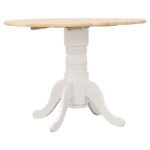 ALLISON ROUND 40-INCH DROP LEAF EXTENSION DINING TABLE WHITE - Image 6