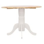 ALLISON ROUND 40-INCH DROP LEAF EXTENSION DINING TABLE WHITE - Image 8