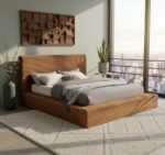 Dexter Corduroy Fabric Upholstered Bed - Image 2