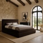 Drew Corduroy Fabric Upholstered Bed - Image 2