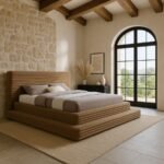 Drew Corduroy Fabric Upholstered Bed - Image 2
