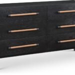 Kaya Oak Veneer And Vegan Leather Handle Dresser