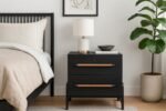 Kaya Oak Veneer And Vegan Leather Handle Night Stand - Image 2