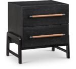Kaya Oak Veneer And Vegan Leather Handle Night Stand