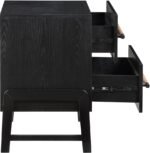 Kaya Oak Veneer And Vegan Leather Handle Night Stand - Image 5