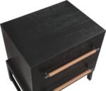 Kaya Oak Veneer And Vegan Leather Handle Night Stand - Image 8