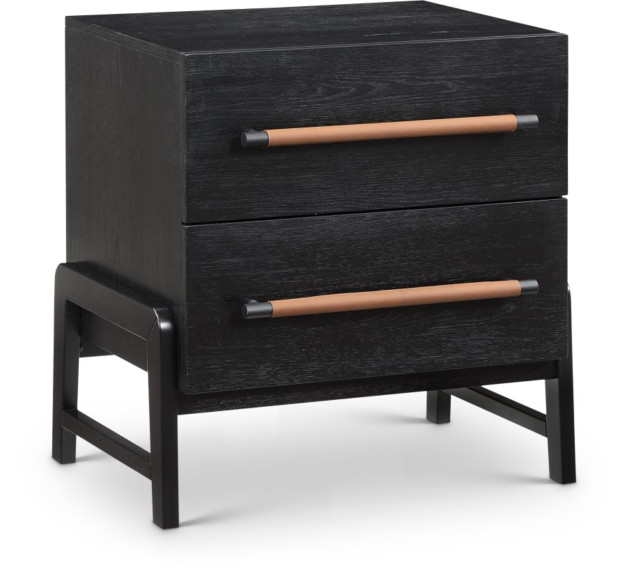 43096.jpg Kaya Oak Veneer And Vegan Leather Handle Night Stand - Image 1