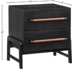 Kaya Oak Veneer And Vegan Leather Handle Night Stand - Image 11