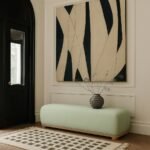 Calum Chenille Fabric Upholstered Bench - Image 2