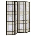 CATABELLA 4-PANEL ROOM DIVIDER FOLDING SHOJI SCREEN FLORAL
