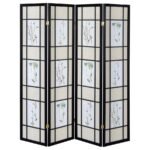 CATABELLA 4-PANEL ROOM DIVIDER FOLDING SHOJI SCREEN FLORAL - Image 3