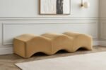 Wave Velvet Upholstered Bench - Image 2