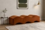 Wave Velvet Upholstered Bench - Image 2