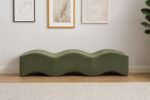 Wave Velvet Upholstered Bench - Image 2