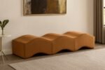 Wave Velvet Upholstered Bench - Image 2