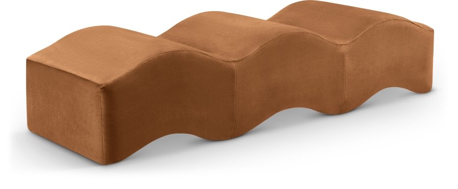 44646.jpg Wave Velvet Upholstered Bench - Image 1