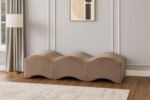 Wave Velvet Upholstered Bench - Image 2