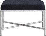 Valley Chenille Fabric Upholstered Bench - Image 3