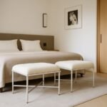 Valley Chenille Fabric Upholstered Bench - Image 2