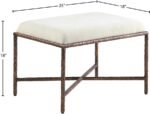 Valley Chenille Fabric Upholstered Bench - Image 6