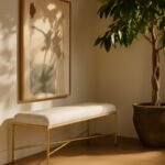 Valley Chenille Fabric Upholstered Bench - Image 2