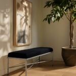 Valley Chenille Fabric Upholstered Bench - Image 2
