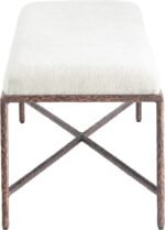 Valley Chenille Fabric Upholstered Bench - Image 4