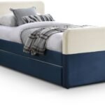 Ivy Velvet Upholstered Twin Bed