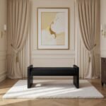 Sonia Velour Fur Fabric Upholstered Bench - Image 2