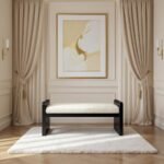 Sonia Velour Fur Fabric Upholstered Bench - Image 2