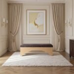 Lawson Velour Fur Fabric Upholstered Bench - Image 2