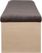 Lawson Velour Fur Fabric Upholstered Bench - Image 4
