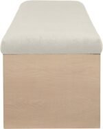 Lawson Velour Fur Fabric Upholstered Bench - Image 4