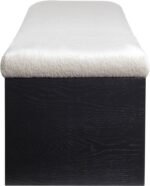 Lawson Velour Fur Fabric Upholstered Bench - Image 4
