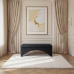 Lawson Velour Fur Fabric Upholstered Bench - Image 2