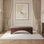 Lawson Velour Fur Fabric Upholstered Bench - Image 2