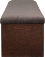 Lawson Velour Fur Fabric Upholstered Bench - Image 4