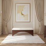 Lawson Velour Fur Fabric Upholstered Bench - Image 2