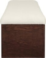 Lawson Velour Fur Fabric Upholstered Bench - Image 4