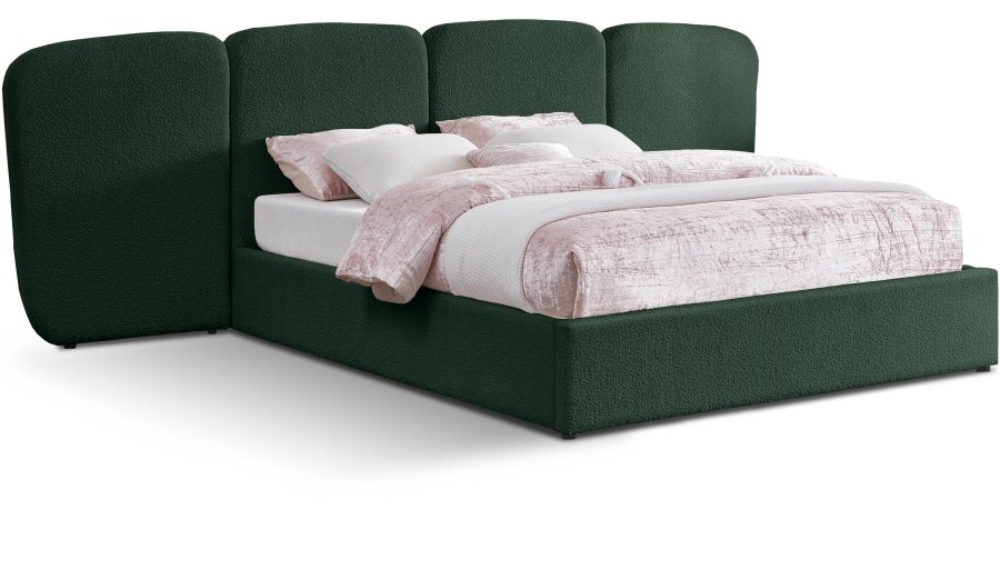 45390.jpg Shiloh Boucle Fabric Upholstered Bed - Image 1